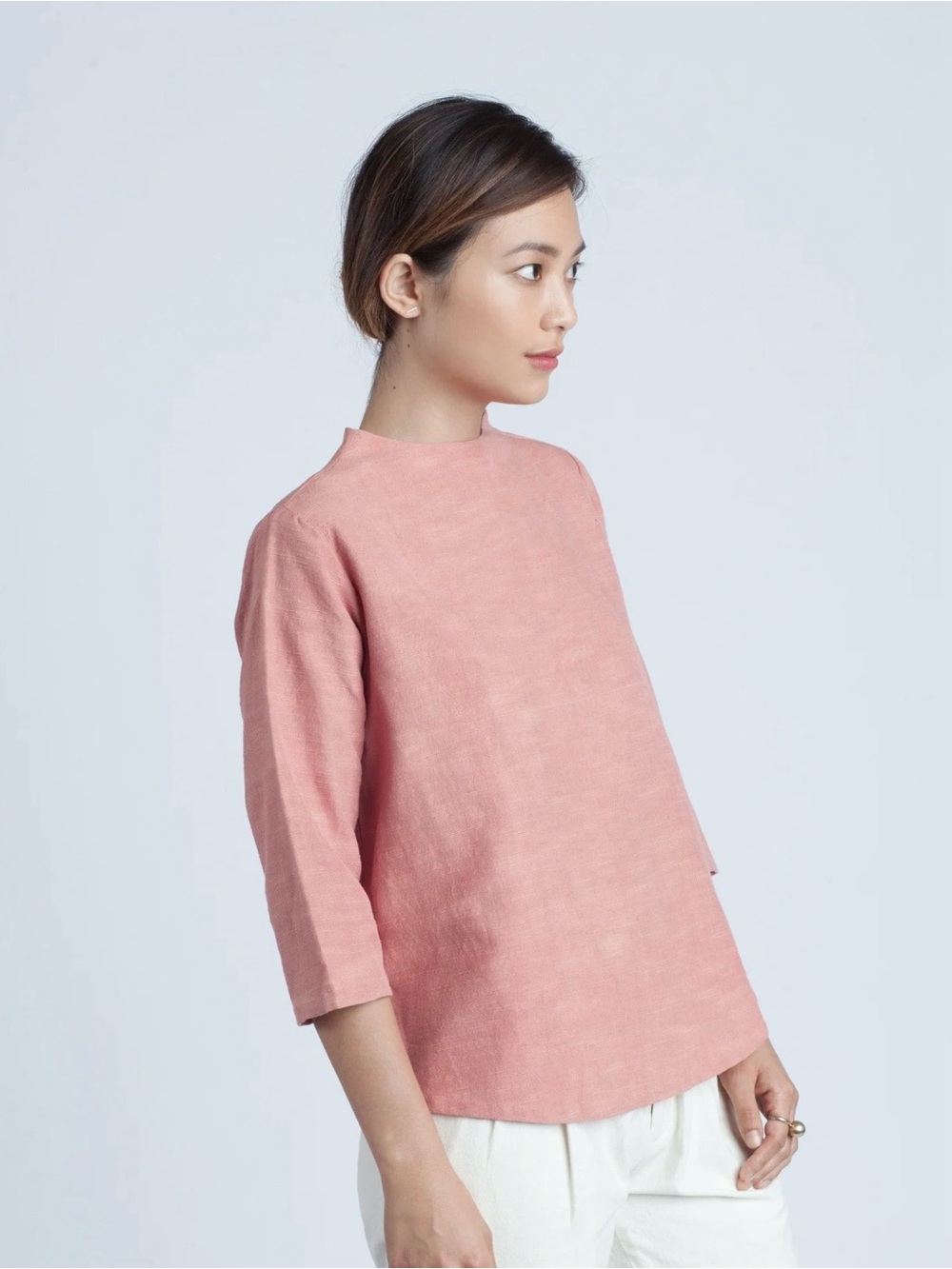 Kaarem Pink Petal Leaf 3/4 Top